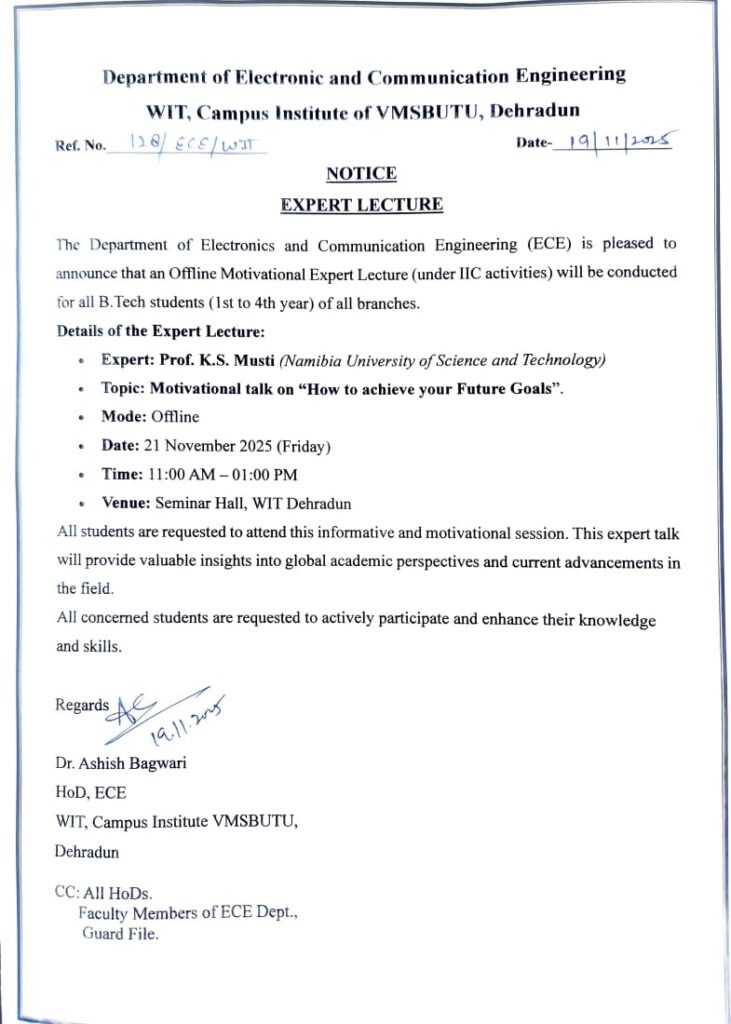 Motivational Talk on “How to achieve your Future Goals” | 21 Nov 2025