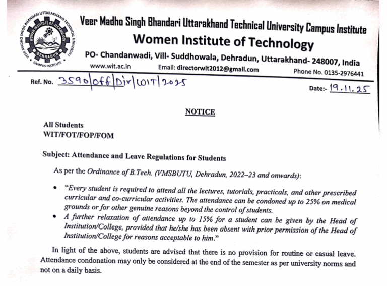 Attendance and Leave Regulations for students