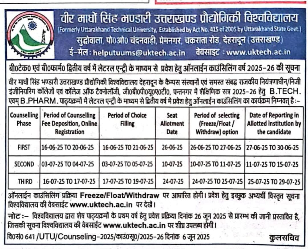 Lateral Entry Counseling 2025-26